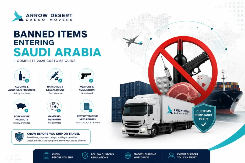 Banned items entering Saudi Arabia customs list 2026