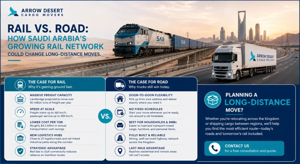 Rail vs. Road: How Saudi Arabia's Growing Rail Network Could Change Long-Distance Moves